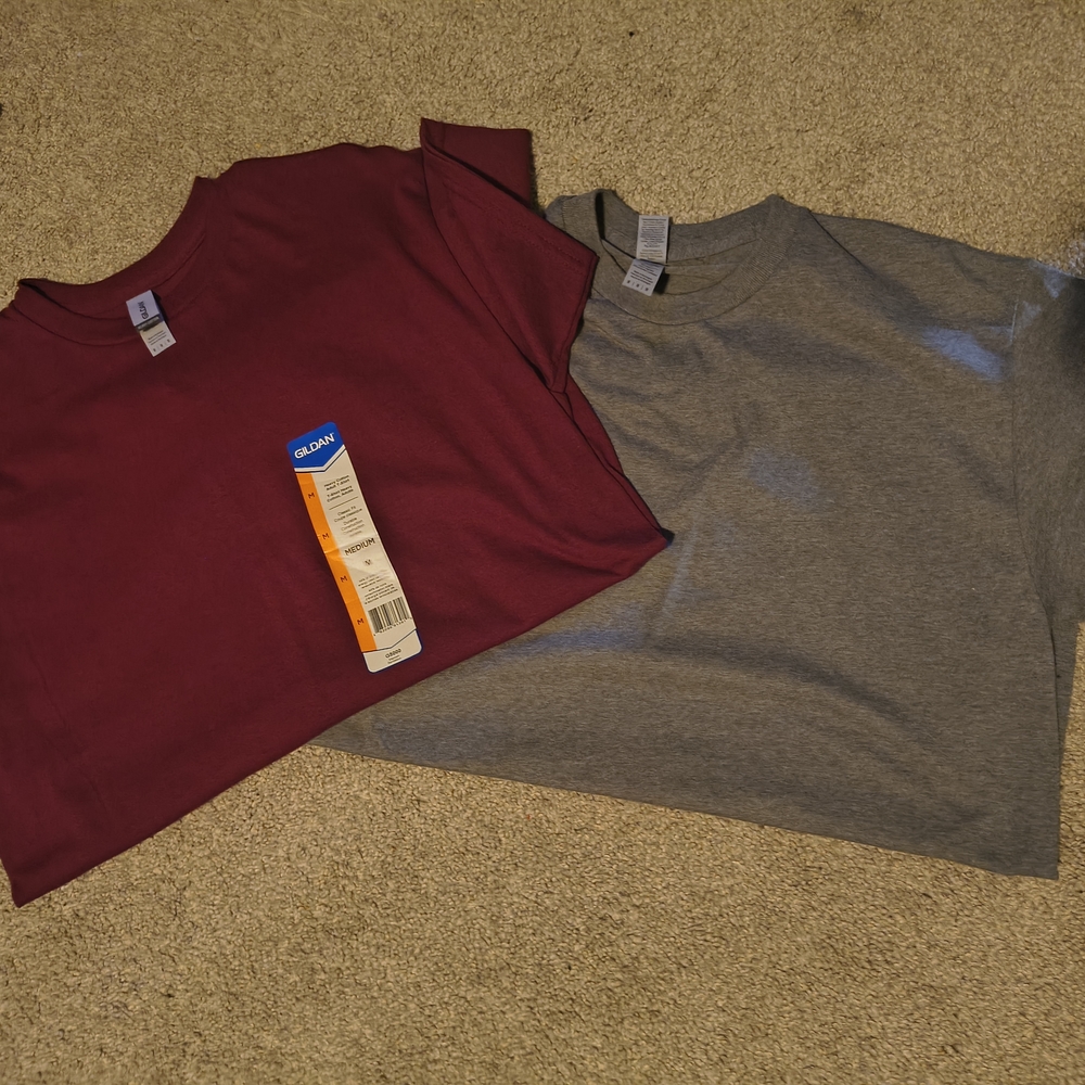 Gildan Maroon and Gray T-Shirts